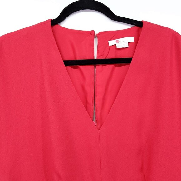 Boden Romilly Jumpsuit Size 4R Belted With Pockets Wide Cropped Leg Red V-Neck - Picture 10 of 14